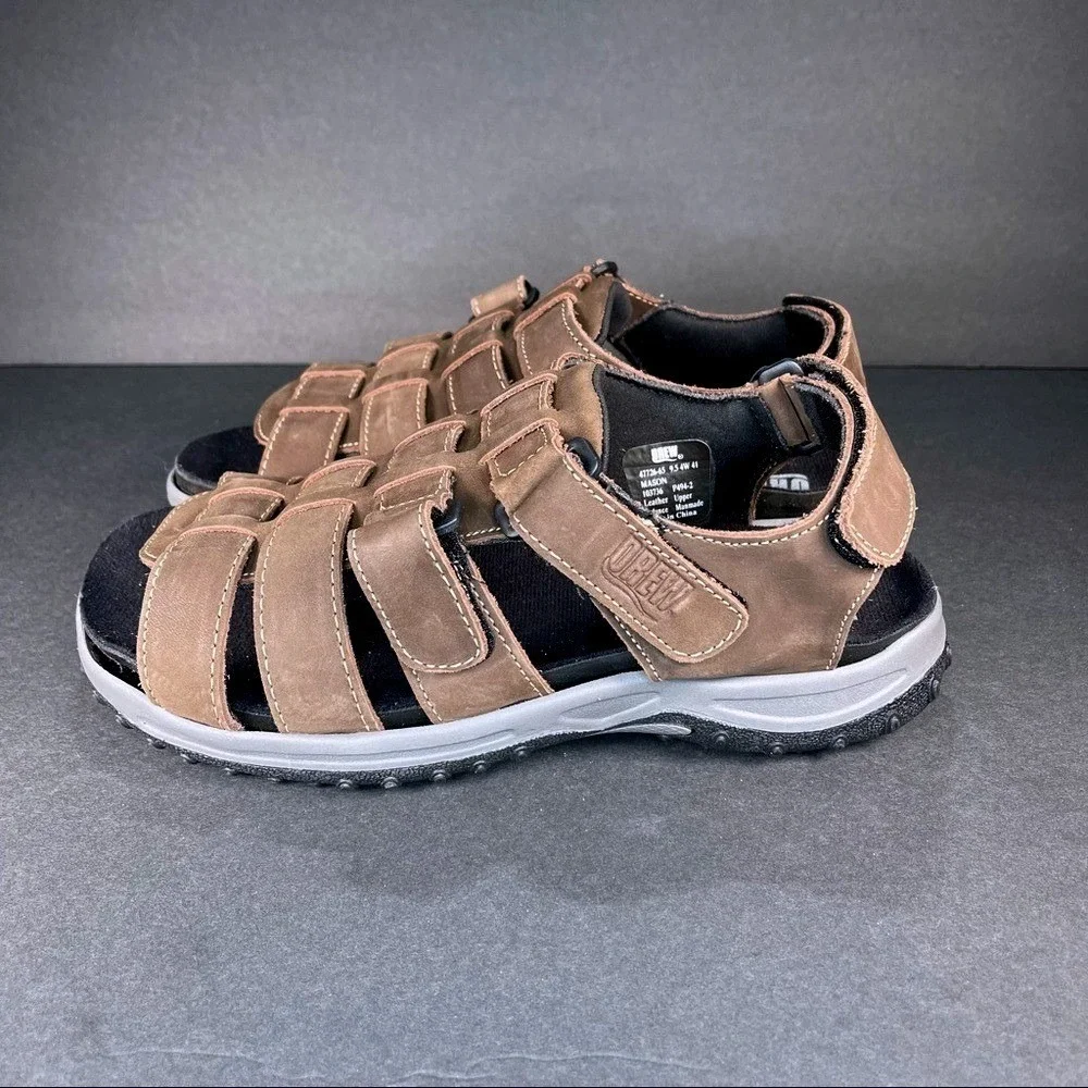 NEW DREW Brown Nubuck Leather Mason Sandals Two Way Strap Men's‎ 9.5, 4W